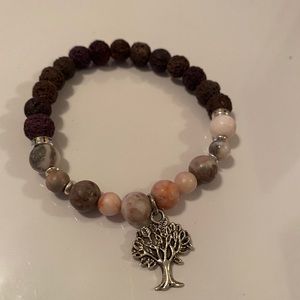 Custom made Natural Jasper and Lava stone bracelet